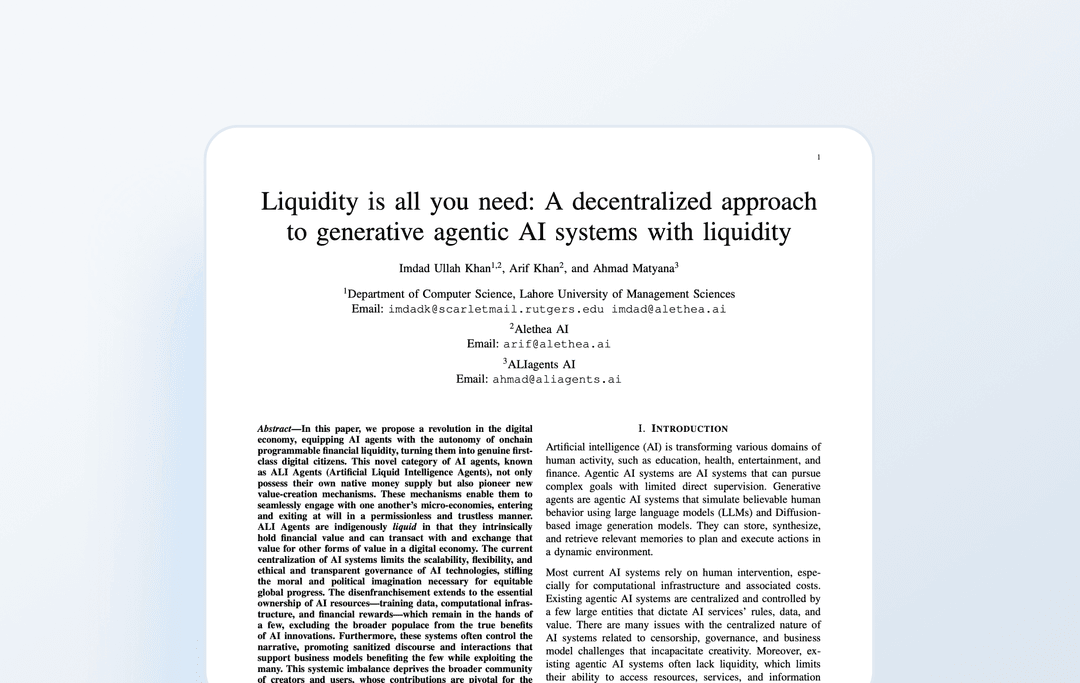 Liquidity is all you need - Research paper